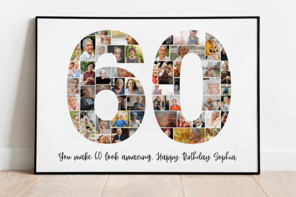 60th Birthday Photo Collage Template: A Modern Approach to Celebrating Six Decades