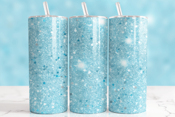 Baby Blue Glitter Tumbler Wrap: Design & Application