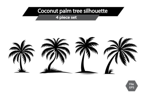 Coconut Palm Tree Silhouette V5: A Versatile Design Asset