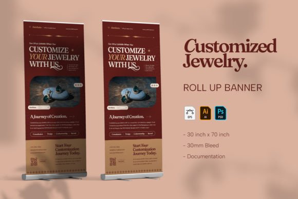 Customized Jewelry Roll Up Banner Design