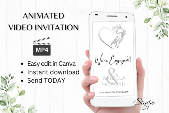 Elevate Your Engagement with the Silver Announcement W1930B Digital Video Template