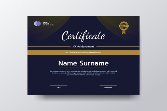 Luxurious Dark Certificate Template: Elevating Recognition with Monochrome Elegance