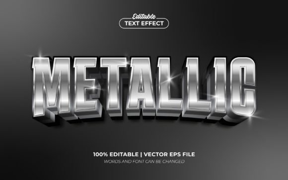 Metallic 3d Chrome Editable Text Effect