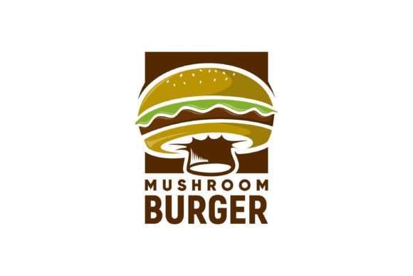 Mushroom Burger Fast Food Vector Design