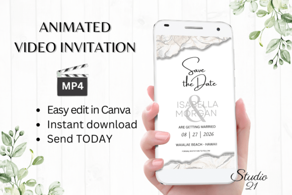 Silver Save the Date Invite W2938