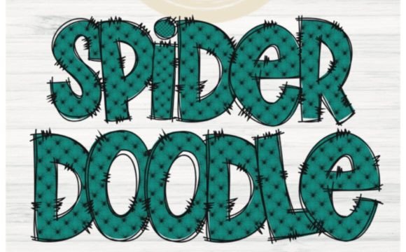 Teal Spider Doodle Letters: A Complete Digital Alphabet