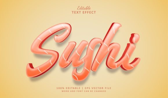 Text Effect Sushi: 3D Style for Illustrator