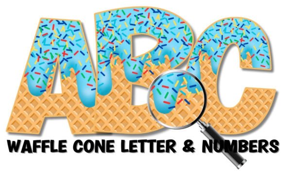 WAFFLE CONE, FROSTING LETTERS NUMBERS: The Ultimate Digital Asset for Sweet Designs