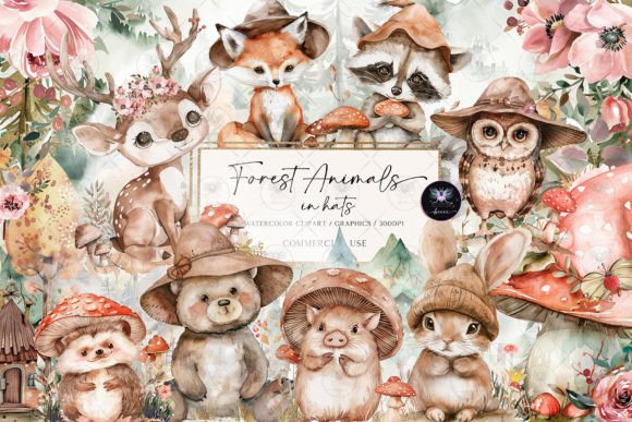 Woodland Animals Clipart Watercolor Guide